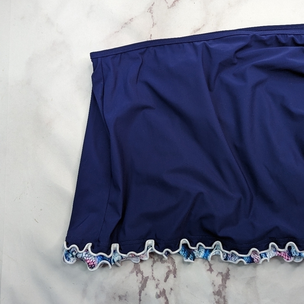 Profile By Gottex Swim Skirt Womens 18 W 2X Blue Bottom Synch Bathing Suit - Picture 6 of 13